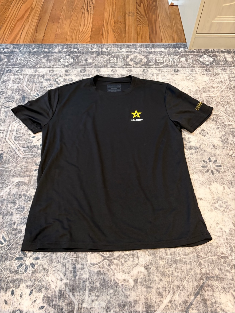 U.S. Army Black Tee with Yellow Star Chest Logo